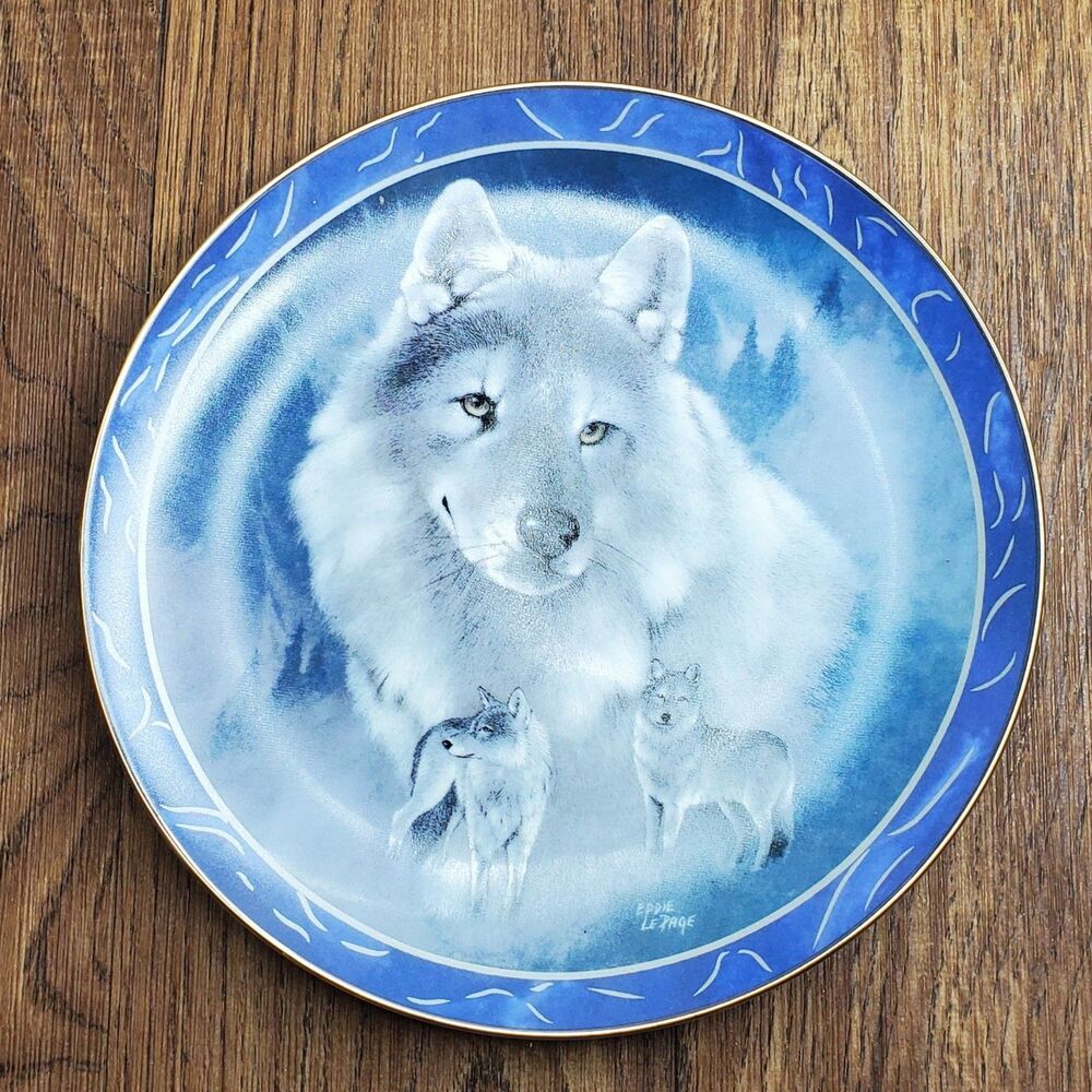 Silver Scout by Eddie LePage Spirit Of The Wilderness Wolf 8" Plate Bradford Ex